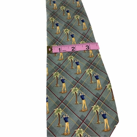 Tommy Bahama NEW Mens Hand Made Neck Tie 100% Silk Multicolor Golf Tropical - Picture 3 of 7